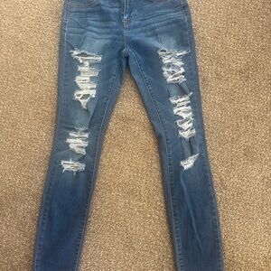 PacSun Blue Skinny Distressed Jeans